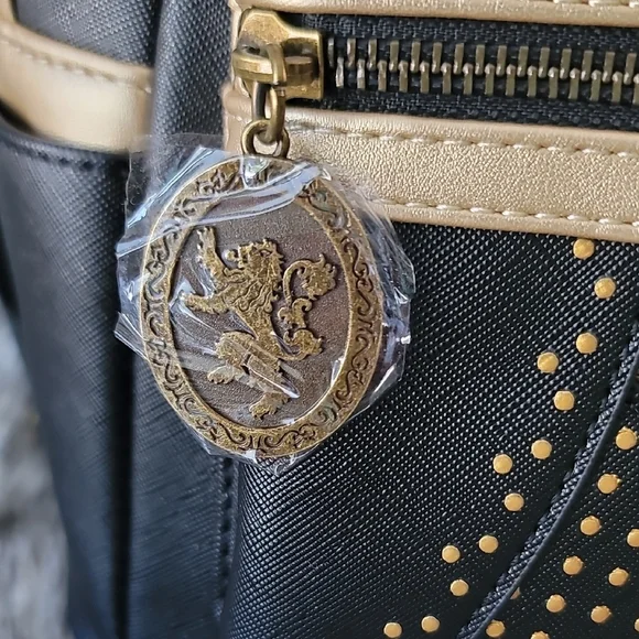 Loungefly Game of Thrones Black and Gold Backpack - Picture 5 of 9